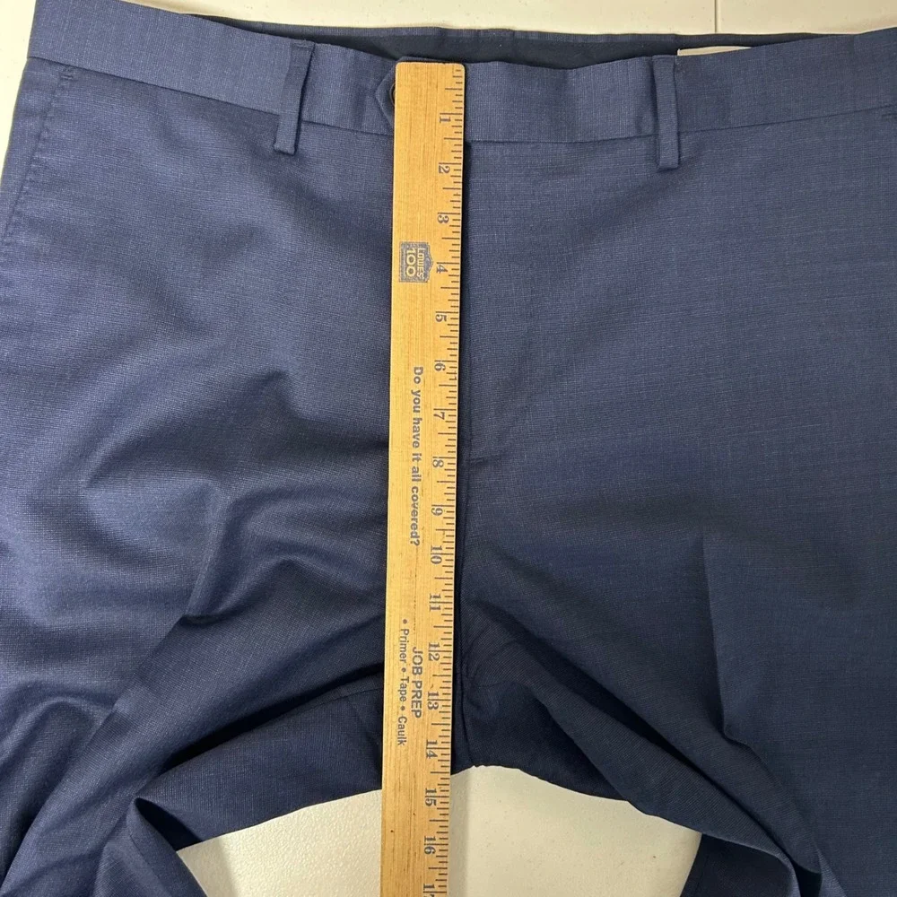 Banana Republic Suit Mens 46R 36x29 Blue Reda Flexo Italian Wool Nailhead Slim